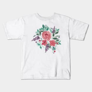 Watercolor floral bouquet Kids T-Shirt